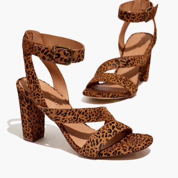 Madewell The Liv Heeled Sandal in Mini Leopard Calf Hair Womens 7 NWT - Picture 8 of 8